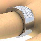 2.00 Carat (ctw) 14k White Gold Princess Invisible Set Diamond Men's Wedding Band Ring 2 CT