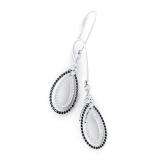 0.70 Carat (ctw) 10k White Gold Round Black & White Diamond Dangling Drop Earrings