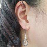 0.70 Carat (ctw) 10k White Gold Round Black & White Diamond Dangling Drop Earrings