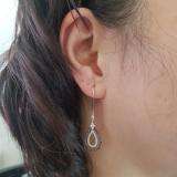 0.70 Carat (ctw) 10k White Gold Round Black & White Diamond Dangling Drop Earrings