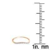 0.12 Carat (ctw) 14K Rose Gold Round Cut Diamond Ladies Anniversary Wedding Contour Stackable Band Guard Ring