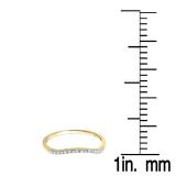 0.12 Carat (ctw) 14K Yellow Gold Round Cut Diamond Ladies Anniversary Wedding Contour Stackable Band Guard Ring