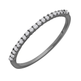0.15 Carat (ctw) Black Rhodium Plated 10k White Gold Round Diamond Ladies Anniversary Wedding Band Stackable Ring