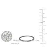 0.15 Carat (ctw) Black Rhodium Plated 10k White Gold Round Diamond Ladies Anniversary Wedding Band Stackable Ring