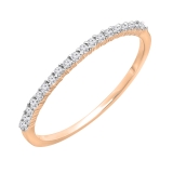 0.15 Carat (ctw) 18K Rose Gold Round Diamond Ladies Anniversary Wedding Band Stackable Ring