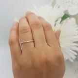 0.15 Carat (ctw) 18K Rose Gold Round Diamond Ladies Anniversary Wedding Band Stackable Ring