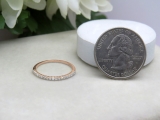 0.15 Carat (ctw) 18K Rose Gold Round Diamond Ladies Anniversary Wedding Band Stackable Ring