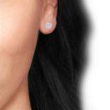 0.20 Carat (ctw) 14k White Gold Round White Diamond Ladies Cluster Flower Earrings 1/5 CT