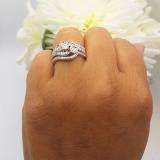 0.75 Carat (ctw) 10K White Gold Round Diamond Ladies Bridal Engagement Ring With Two Wedding Bands 3 Piece Set 3/4 CT