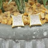 0.10 Carat (ctw) Sterling Silver Round White Diamond Kite Shape Stud Earrings
