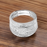 Round White Diamond Micro Pave Wedding Trio Ring Set for Him & Her (0.55 ctw, Color I-J, Clarity I2-I3) in 10K White Gold