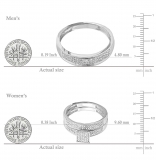 Round White Diamond Micro Pave Wedding Trio Ring Set for Him & Her (0.55 ctw, Color I-J, Clarity I2-I3) in 10K White Gold