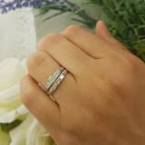 1.00 Carat (ctw) 10K White Gold Round Princess & Baguette Cut Diamond Ladies Bridal Engagement Ring Set 1 CT