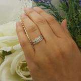 1.00 Carat (ctw) 14k White Gold Round Princess & Baguette Cut Diamond Ladies Bridal Engagement Ring Set 1 CT