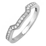 0.20 Carat (ctw) 14k White Gold Round Diamond Ladies Anniversary Wedding Ring Band Enhancer Guard 1/5 CT