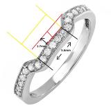 0.20 Carat (ctw) 14k White Gold Round Diamond Ladies Anniversary Wedding Ring Band Enhancer Guard 1/5 CT
