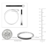 0.10 Carat (ctw) Sterling Silver Round Black Real Diamond Wedding Anniversary Stackable Band Ring