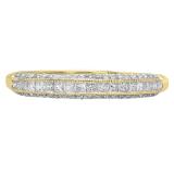 0.45 Carat (ctw) 14k Yellow Gold Princess & Round Diamond Ladies Anniversary Wedding Matching Band Stackable Ring