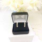 0.55 Carat (ctw) Sterling Silver Ladies Round Black and White Diamond Hoop Earrings