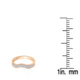 0.15 Carat (ctw) 10K Rose Gold Round Diamond Ladies Anniversary Wedding Band Guard Ring
