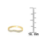 0.15 Carat (ctw) 10K Yellow Gold Round Diamond Ladies Anniversary Wedding Band Guard Ring