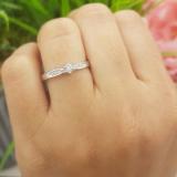 0.05 Carat (ctw) Round White Diamond  Ladies Promise Bridal Engagement Ring 10K White Gold