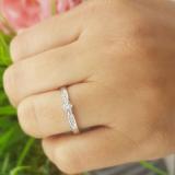 0.05 Carat (ctw) Round White Diamond  Ladies Promise Bridal Engagement Ring 10K White Gold