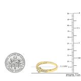 0.05 Carat (ctw) Round White Diamond  Ladies Promise Bridal Engagement Ring 14K Yellow Gold