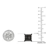 1.75 Carat (ctw) 10k White Gold Black Round Diamond Square Shaped Stud Earrings