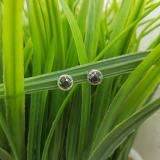 0.60 Carat (ctw) Sterling Silver Ladies Round Black and White Diamond Stud Earrings