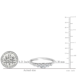 0.45 Carat (ctw) 14K White Gold Round & Baguette Cut Diamond Ladies 3 Stone Engagement Bridal Ring