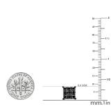 0.90 Carat (ctw) 18k White Gold Round Black Diamond Square Shaped Stud Earrings