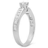 0.78 Carat (ctw) 14k White Gold Princess Diamond Ladies Bridal Engagement Ring 3/4 CT