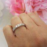 0.65 Carat (ctw) 14k White Gold Round Diamond 3 Stone Ladies Bridal Engagement Ring