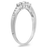 0.36 Carat (ctw) 14k White Gold Round Diamond Ladies Anniversary Wedding Band Stackable Ring 1/3 CT