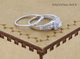 0.50 Carat (ctw) 14k White Gold Round & Princess Diamond Ladies Bridal Engagement Ring Matching Band Set 1/2 CT