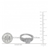0.50 Carat (ctw) 14k White Gold Round & Princess Diamond Ladies Bridal Engagement Ring Matching Band Set 1/2 CT