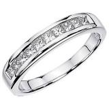 IGI CERTIFIED 0.73 Carat (ctw) 14K White Gold Princess Cut Diamond Ladies Stackable Anniversary Wedding Band 3/4 CT