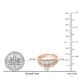 3.00 Carat (ctw) 10k Rose Gold Round White Cubic Zirconia Ladies 3 Stone Bridal Engagement Ring Matching Band Set 3 CT