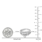 3.00 Carat (ctw) 10k White Gold Round White Cubic Zirconia Ladies 3 Stone Bridal Engagement Ring Matching Band Set 3 CT
