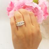1.80 Carat (ctw) 14k Yellow Gold Round Diamond Ladies 3 Stone Bridal Engagement Ring Matching Band Set