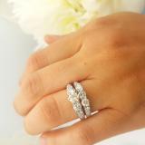 1.80 Carat (ctw) 14k White Gold Round Diamond Ladies 3 Stone Bridal Engagement Ring Matching Band Set
