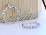 0.50 carat (ctw) 14k White Gold Round Cut Diamond Ladies Bridal Engagement Ring Matching Wedding Set 1/2 CT