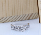 0.50 carat (ctw) 14k White Gold Round Cut Diamond Ladies Bridal Engagement Ring Matching Wedding Set 1/2 CT