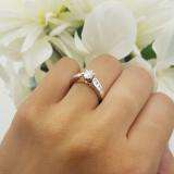 0.60 Carat (ctw) 14k White Gold Round Diamond Ladies Bridal Engagement Ring