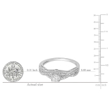 0.65 Carat (ctw) 18K White Gold Round Diamond Solitaire with Accents Ladies Bridal Engagement Ring 1/2 CT