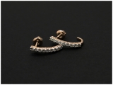 0.40 Carat (ctw) 18K White Gold Round White Diamond Ladies Fancy J Shaped Hoop Earrings