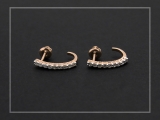 0.40 Carat (ctw) 10K White Gold Round White Diamond Ladies Fancy J Shaped Hoop Earrings
