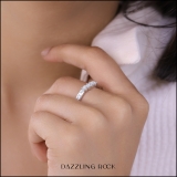 0.55 Carat (ctw) 10K White Gold Princess Cut Diamond Ladies Anniversary Wedding Curved Band Stackable Ring 1/2 CT