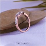 0.55 Carat (ctw) 14K Rose Gold Princess Cut Diamond Ladies Anniversary Wedding Curved Band Stackable Ring 1/2 CT